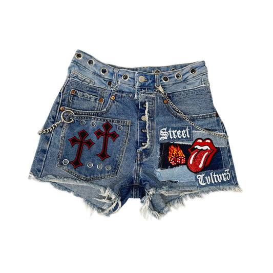 “BO$$ UP” DENIM SHORTS